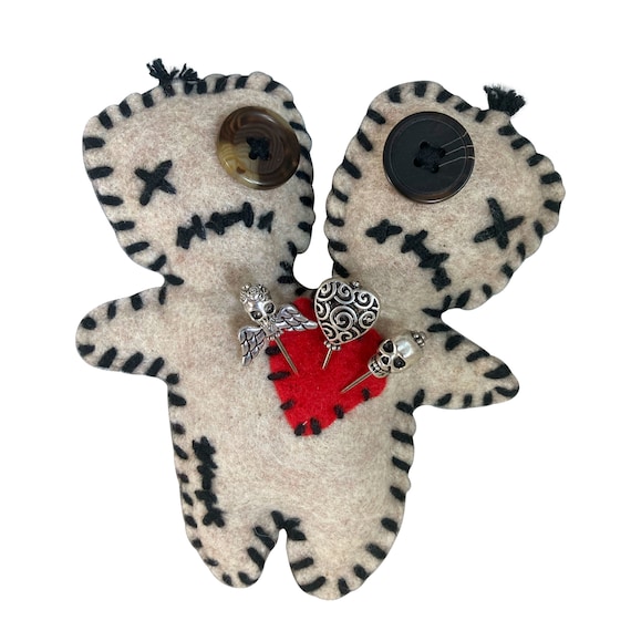 Conjoined Siamese Twin Voodoo Doll with Metal Voodoo Pins Oddity