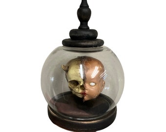 Gothic Demon Doll Head Oddity Demonic Possessed Devil Doll