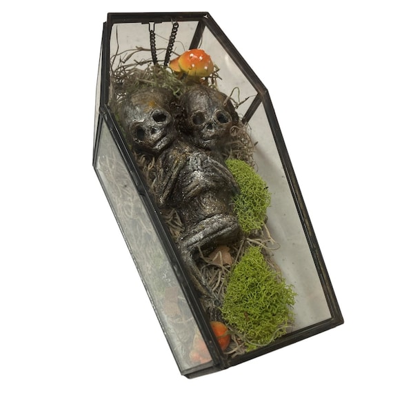 Already Dead Glass Coffin Siamese Twin Mummy Corpse Terrarium Moss Garden