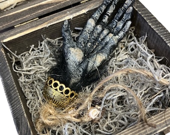 Kunststoff Replikat Sechs Finger Kunstfell Affenpfote in Box Kunststoff Handgemachte Gaff