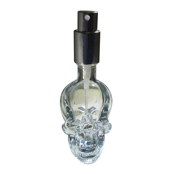 Single 50ml Glass Skull Fine Spray Bottle