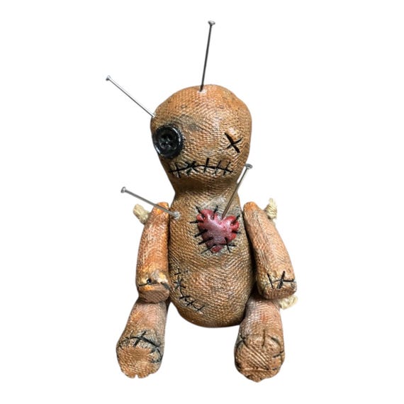 Rustic Articulated Voodoo Doll With Pins Dark Magic Hoodoo Poppet