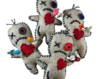 Felt Voodoo Doll with Two Voodoo Pins Poppet Hoodoo Dark Magic