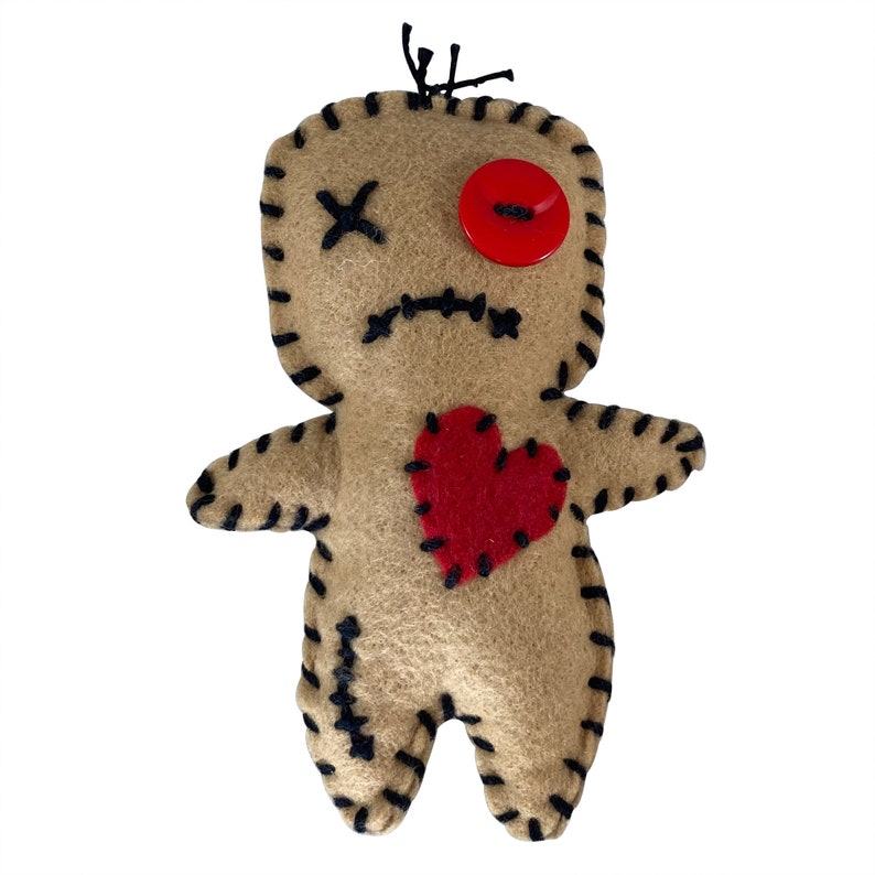 Felt Voodoo Doll With Two Voodoo Pins Poppet Hoodoo Dark Magic - Etsy