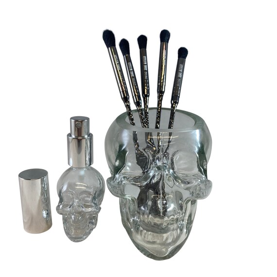Blend to Death 1: Dark Magic Wand Oddity Brush Set Glass Skull Brush Holder Skull Spray Bottle