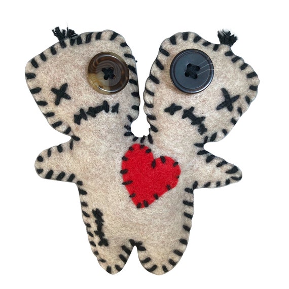 Conjoined Siamese Twin Voodoo Doll With Metal Voodoo Pins Oddity