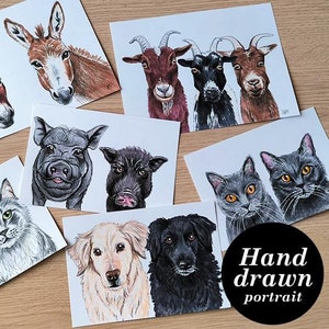 Aangepast huisdierportret, huisdier portret van foto, kattenportret, hondenportret, mini portret, dierportret cadeau-idee