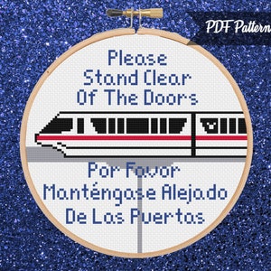 Monorail Cross Stitch - PDF Pattern