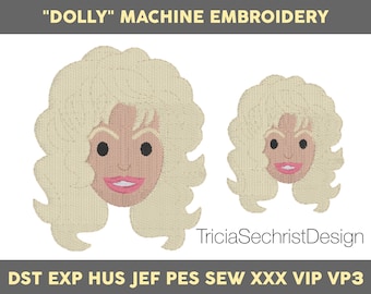Dolly Parton Caricature Machine Embroidery Download- TWO SIZES