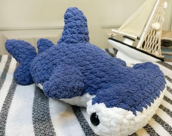 Crochet Hammerhead Shark, Shark Plushie, Toy Shark