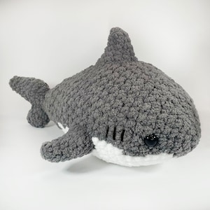Crochet Great White Shark, Shark Plushie, Toy Shark