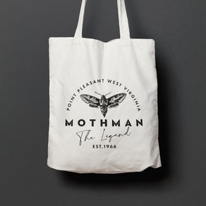 Mothman Cotton Tote Bag, Canvas Tote Bag