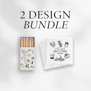 Benutzerdefinierte Streichholzschachtel, Karte, Serviettendesign, personalisierte Streichhölzer / Karten / Servietten für Hochzeit, Brautjungferngeschenk, Bachelorette Bevorzugungen