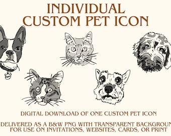 Custom Pet Illustration, Pet Dog or Cat Sketch, Pet, Dog Cat Line Drawing, Hand Drawn Pet Portrait, Pet Drawing, Cat Dog Illustration, Gift