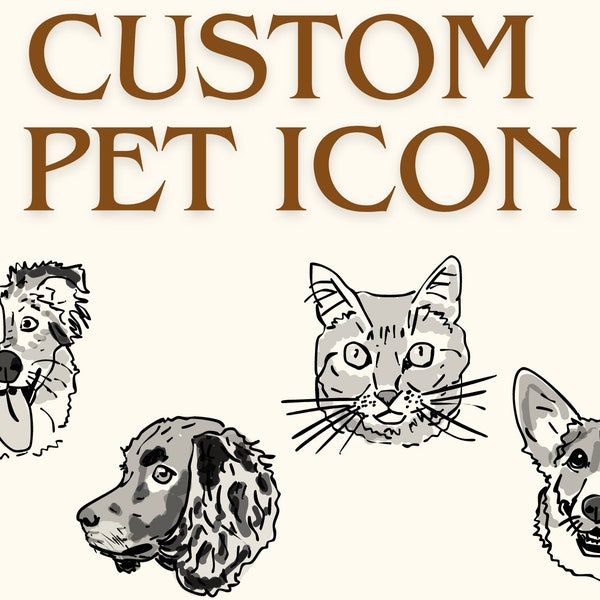 Custom Pet Illustration, Pet Dog or Cat Sketch, Pet, Dog Cat Line Drawing, Hand Drawn Pet Portrait, Pet Drawing, Cat Dog Illustration, Gift