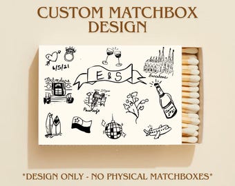 Custom Matchbox Design, Matchbox Template, Personalized Matches for Wedding, Unique Wedding Gift, Bridesmaid Gift, Bachelorette Favors