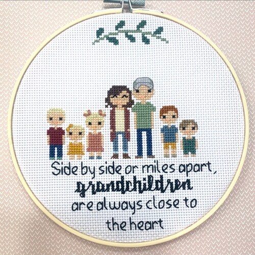Custom Cross Stitch Family Portrait Etsy