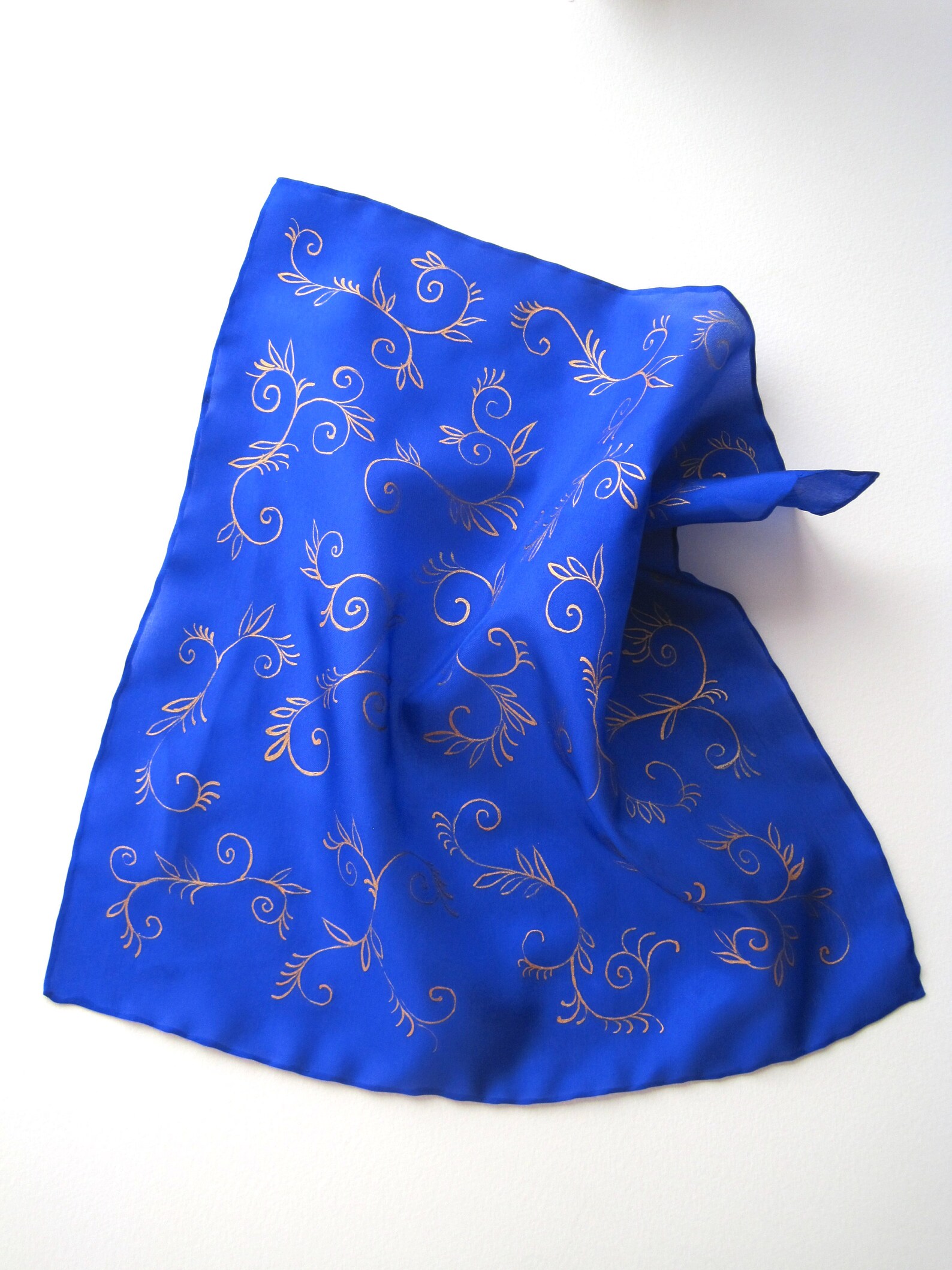 Silk handkerchief Royal blue pocket square Etsy