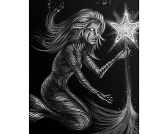 Fine Art Print: Woman Holding Star, Multiple Finishes (Rolled Poster)