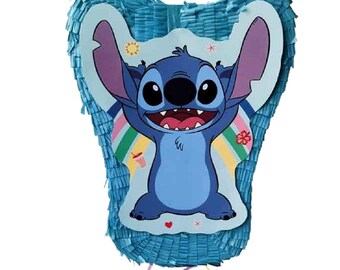 Piñata de papel 3D de Stitch y Ángel, suministros para fiestas de Stitch, decoración de cumpleaños para niños