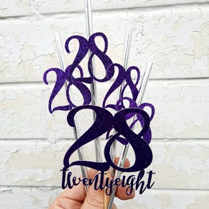 10 Age Birthday Straw, Customised All Ages, 1st, 18th, 21st, 30th, 40th, 50th, 60th, 70th, 80th, 90th, 100th, Party Straws, Birthday Straw