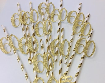 10 Age Party Straw, Age Straw, Age number straws, 18th,21st,30th, 40th, 50th, 60th, 70th, 80th, 90th, 100th birthday decoration, Party Decor