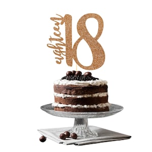 18th Birthday Cake Topper, 18th Cake Topper, 18th Birthday Party Decorations, Birthday Cake Picks, Eighteen Birthday Party, Any Age Picks