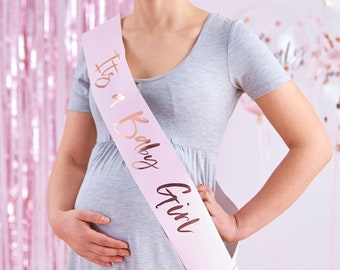 It's A Girl Sash Rose Gold and Pink, Mummy to Be Sash, Mum To Be Sash, Mom To Be Sash, Baby Shower Party, Girl Baby Shower Party