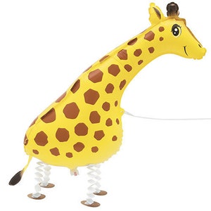 Walking Pet Giraffe Foil Helium Balloon 86cm, Walking Pet Giraffe Floating Balloon, Party Animals, Safari Party, Animal Party, Giraffe