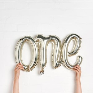 Palloncino con scritta "One" dorata, palloncino per il primo compleanno, decorazioni per la festa del primo compleanno, palloncino per compleanno, palloncino con scritta, decorazioni per la festa del primo compleanno