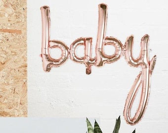 Rose Gold Baby Balloon, 46" Baby Script Balloons, Baby Shower Balloons, Rose Gold Baby Shower Balloons, New Baby, Baby Shower Decor