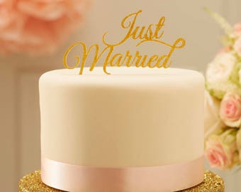 Just Married Cake Topper, Wedding Cake Topper, Gold Wedding, Wedding Party, Wedding Cake Decorations