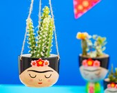 Frida Hanging Planter, Frida Kahlo, Boho Decorations, Planter, Home Decoration, Bohemian Home Decor, Planter, Indoor Planter,Hanging Planter
