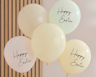 5 Easter Balloons, Happy Easter Pastel Balloons, Easter Decorations, Happy Easter Balloon Decorations, Easter Egg Hunt Decor