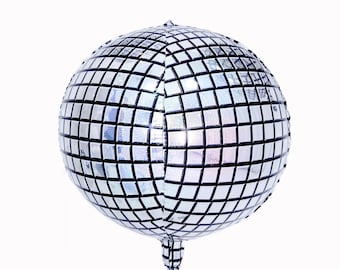 Disco Ball Foil Balloon: 80s Party Decoration (16'')