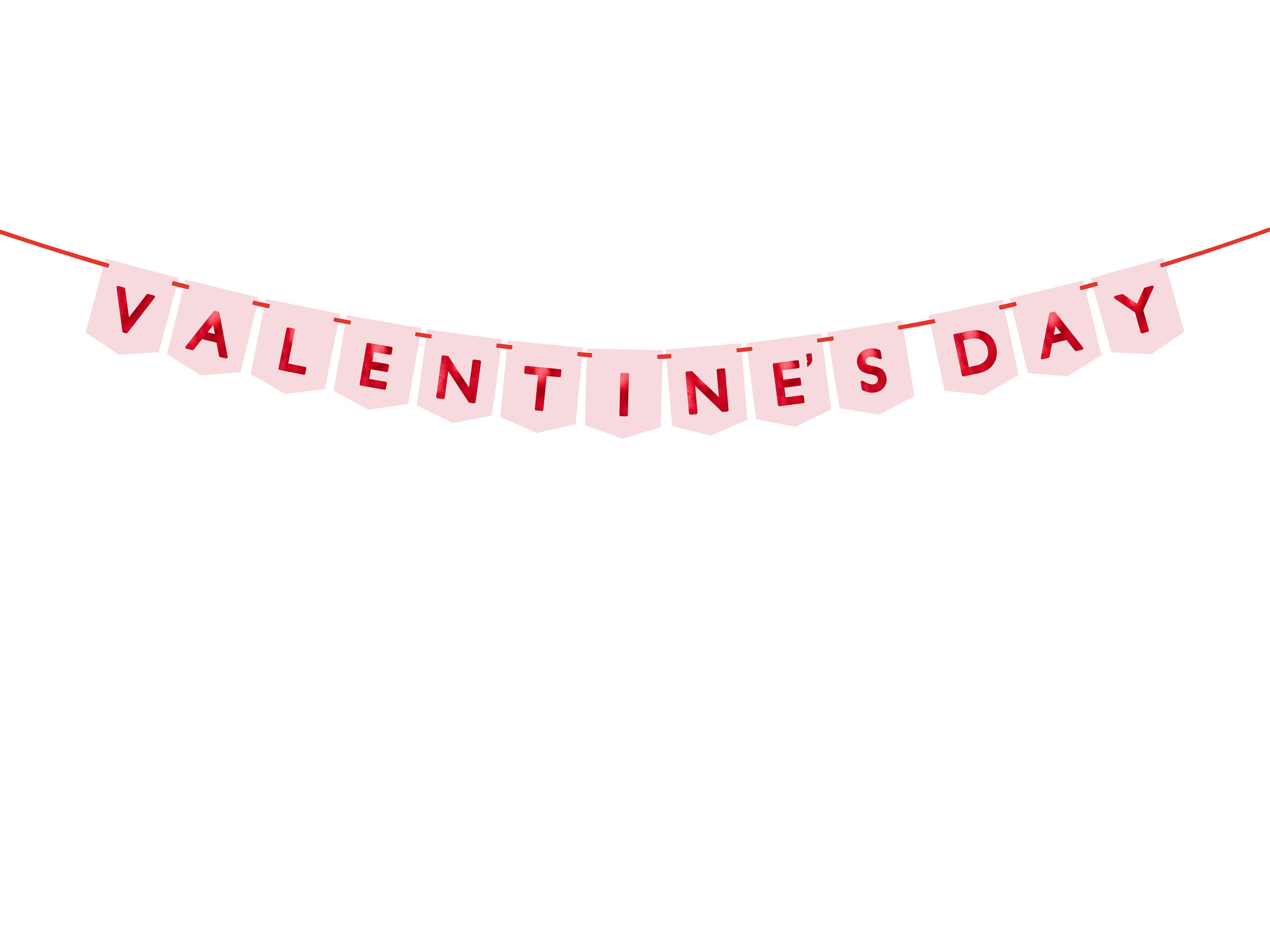 Stendardo San Valentino 180x110 Cm – Banner Rosso E Rosa Con Scritta "Happy Valentine's Day", Per Decorare Casa, Pareti E Feste