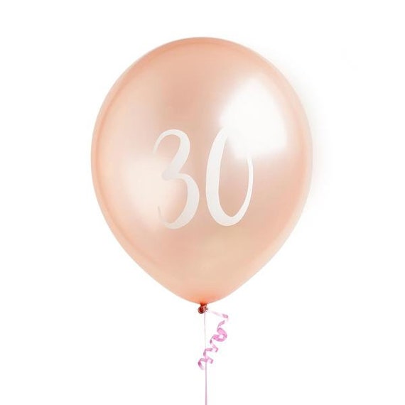 Ballons d'anniversaire en or rose, numéro 30, décorations de fête