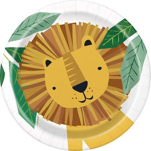 8 Jungle Animal Safari Party Plates Animal Party Decorations Jungle Theme Birthday Party Party Animals Birthday Party Decor Party Plates