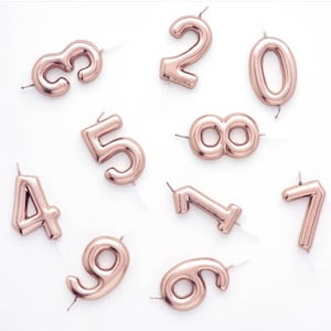 Rose Gold Number Candles,Rose Gold 0,1,2,3,4,5,6,7,8,9 Candle,Birthday Candle,Rose Gold 21st,30th,40th,50th,60th,70th,80th,90th,100th Candle