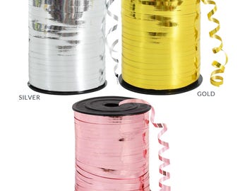 High-shine 250m metallic ribbon roll for professional balloon displays