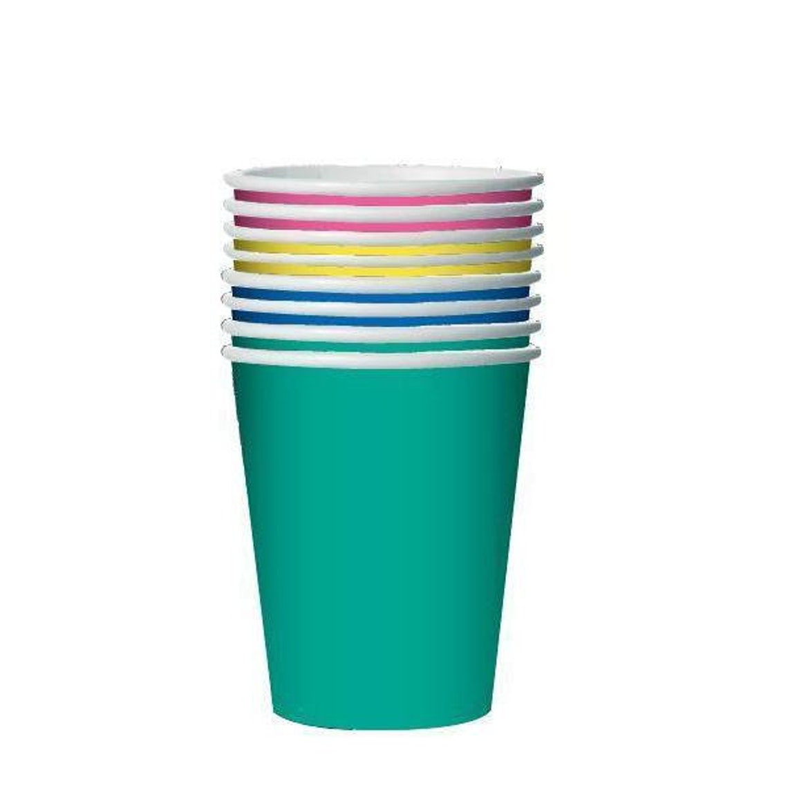 12 Bright Cup Rainbow Cups Party Cups Birthday Party Cups Etsy