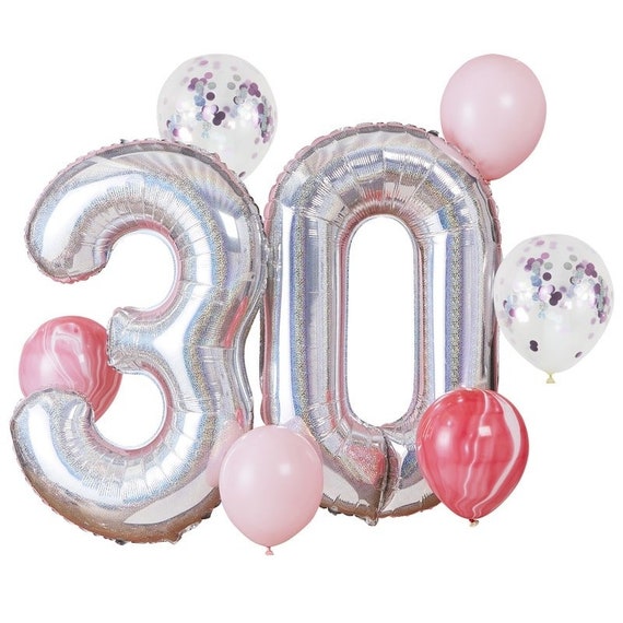 WXLWXZ Globo de 30 cumpleaños de 30 cumpleaños, decoraciones de feliz  cumpleaños 30, suministros de fiesta de cumpleaños número 30, globos de  látex de