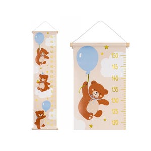 Hoogtegrafiek teddybeer muur voor kinderen, groeigrafiek kinderen, leuke kamerinrichting, babyshower, decoratie kinderkamer, eerste verjaardag, cadeau-ideeën