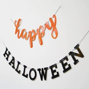 Happy Halloween Bunting, Halloween Garland, Hanging Halloween Party Decorations, Halloween Decorations, Halloween Party Backdrop