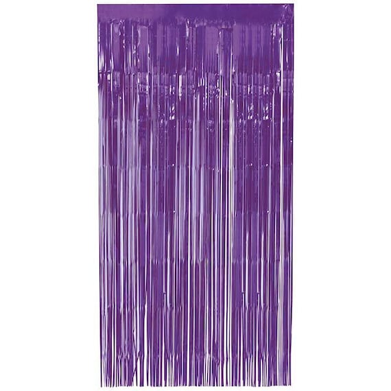 Confezione da 4 tende con frange in lamina di alluminio viola
