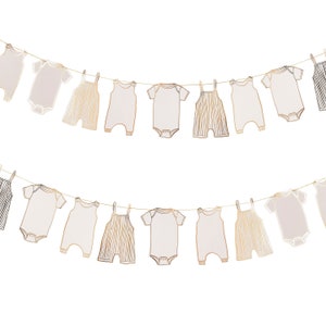 Girlande mit Goldfolie: Neutrale Babyparty Dekoration Bild 5