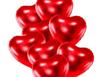 Red Heart Foil Balloons, Valentines Day Balloons, Valentines Day Decorations, Engagement Balloons, Wedding Balloons