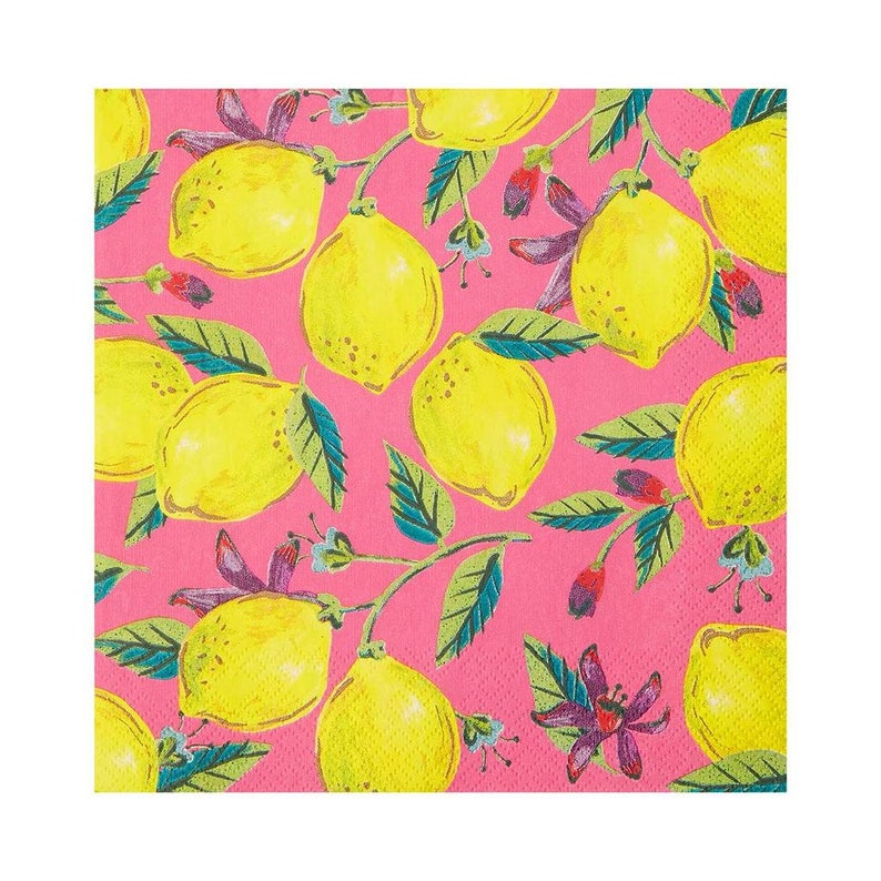 20 Boho Lemon Napkins Party Napkins Summer Party BBQ Party Etsy