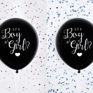 Globo para revelar el género de niño o niña (18&quot;). Kit de globos para revelar el género. Globos para baby shower. Decoraciones para baby shower.