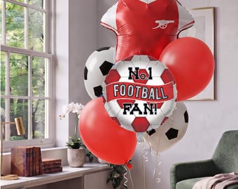 Arsenal FC Balloon Bouquet Official Football Birthday Party Decor Set